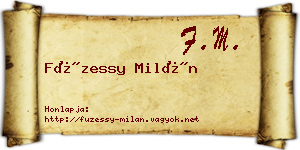 Füzessy Milán névjegykártya