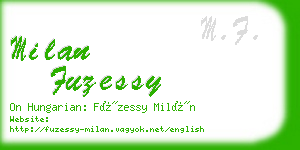 milan fuzessy business card